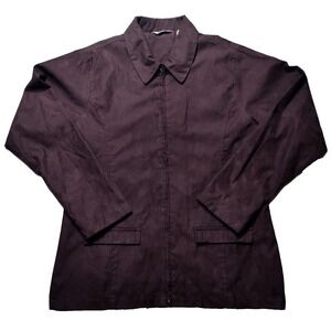 VTG PING GOLF Men Medium Brown Faux Suede Zip‎ Long Sleeve Lightweight Jacket